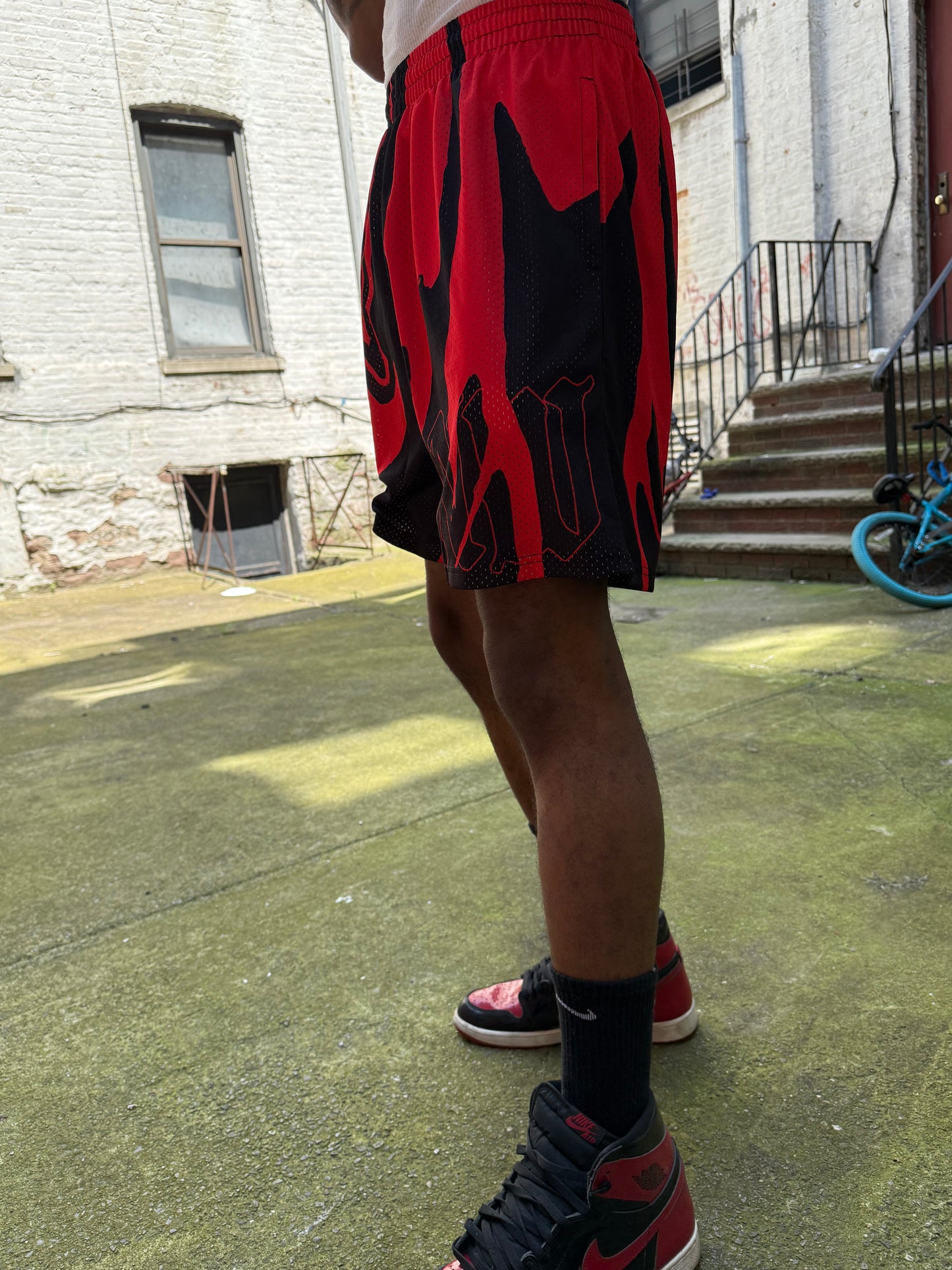 Red Mesh Shorts